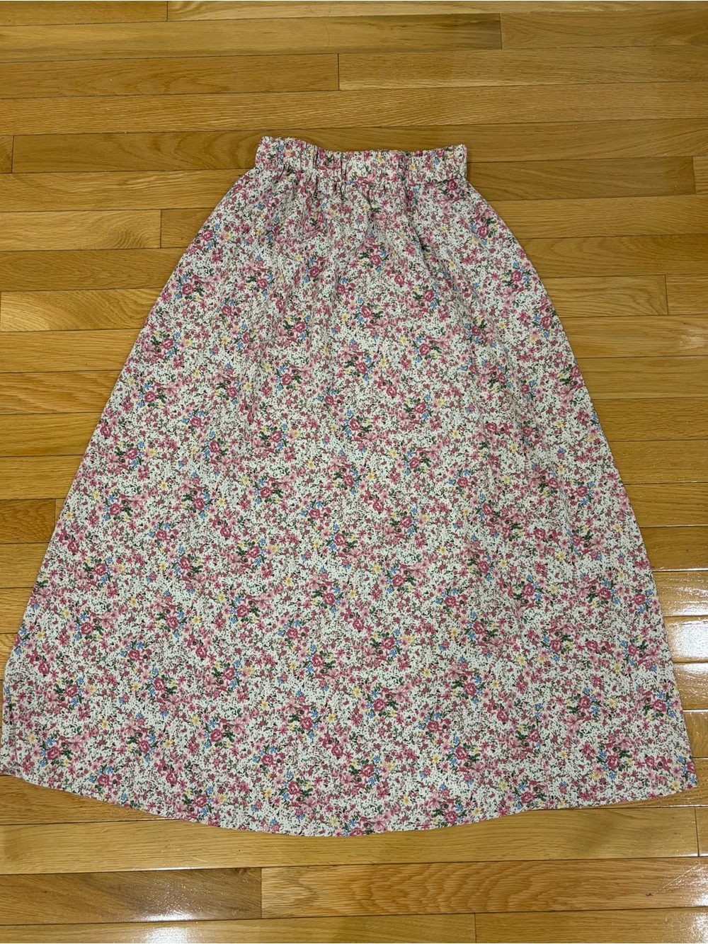 Floral Maxi Skirt in Pink and Cream - Picture 3 of 5